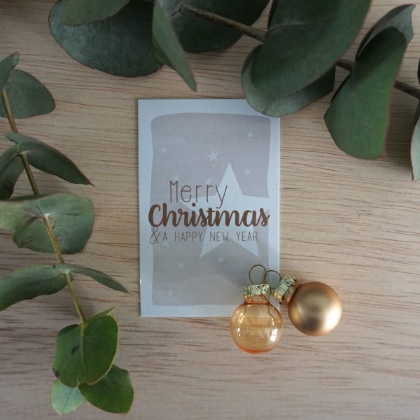Betonnen blokje met minikaartje "Merry Christmas and a Happy New Year" - Afbeelding 2